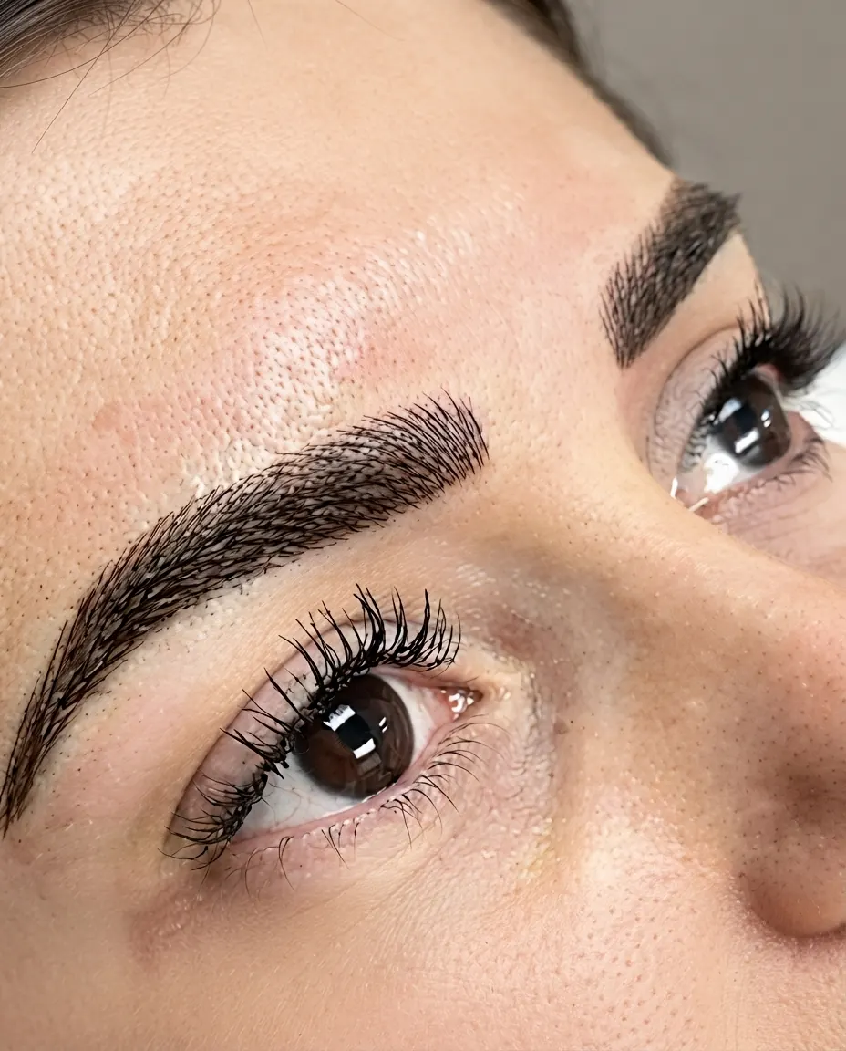 Cejas con microblading pelo a pelo y pestañas de The Pink Beauty Spa